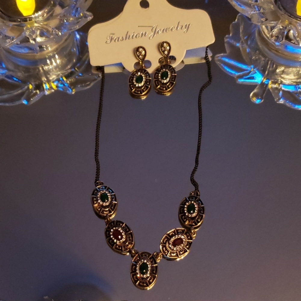 New set of earrings and necklace